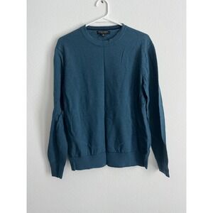 Banana Republic Sweater Mens Medium Blue Tight Knit Ribbed Standard Fit Winter